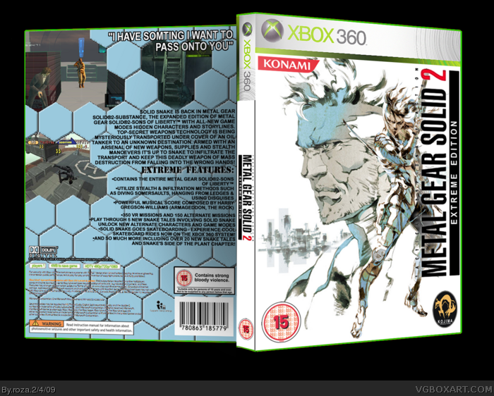 Metal Gear Solid 2: Extreme Edition box art cover