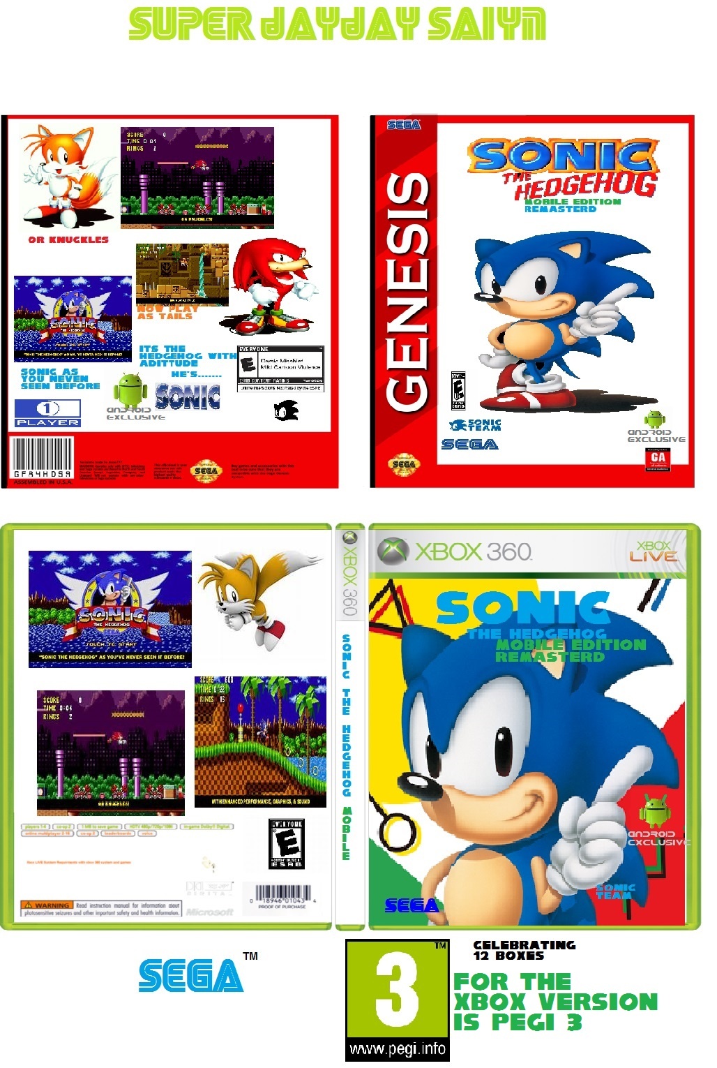 Sonic 1 Mobile Edition Collection box cover