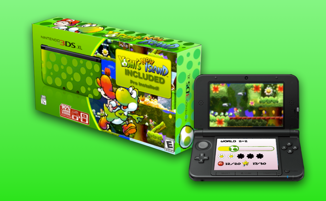 Yoshi's New Island 3DS XL Bundle box cover