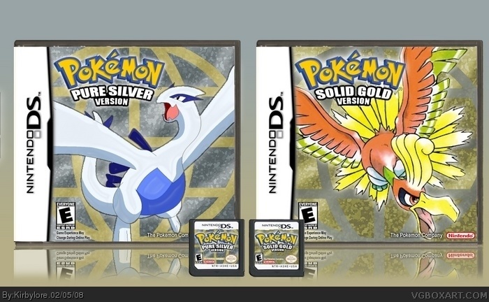 Pokemon Pure Silver and Pokemon Solid Gold box art cover