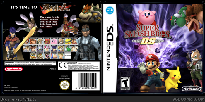 Super Smash Bros DS box art cover