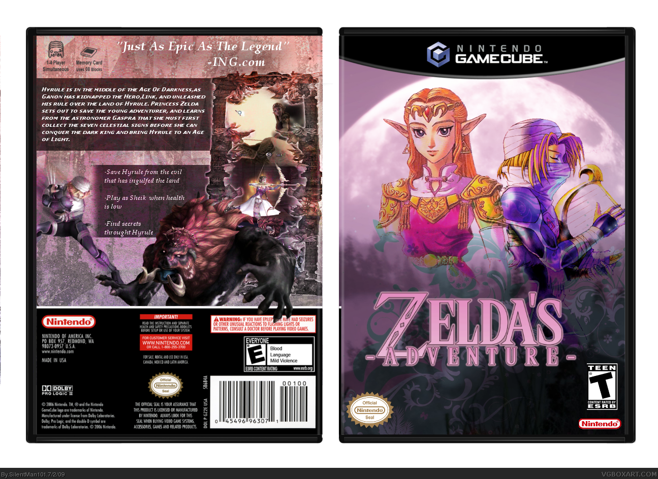 Zelda's Adventure box cover