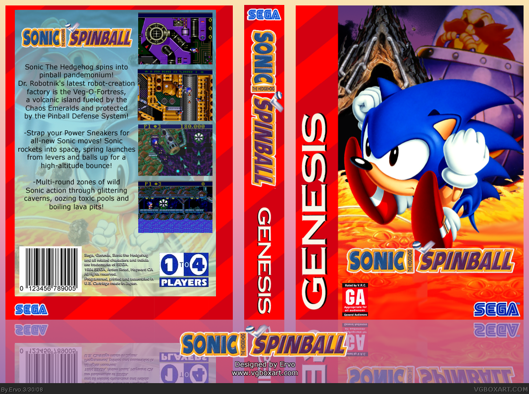 Sonic Spinball box cover