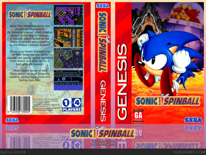 Sonic Spinball box art cover