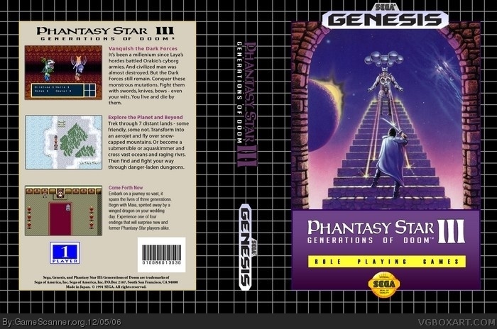 Phantasy Star 3 box art cover
