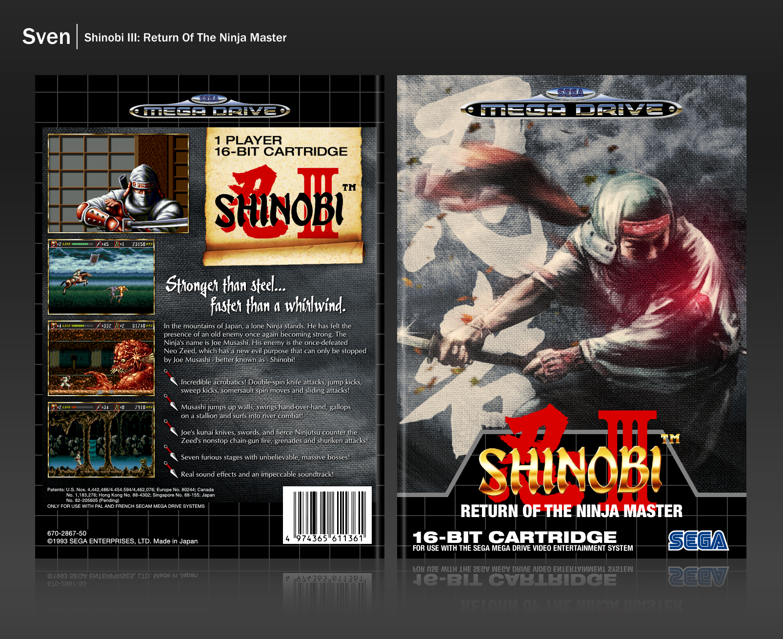 Shinobi III: Return of the Ninja Master box cover