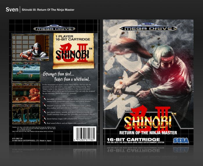Shinobi III: Return of the Ninja Master box art cover
