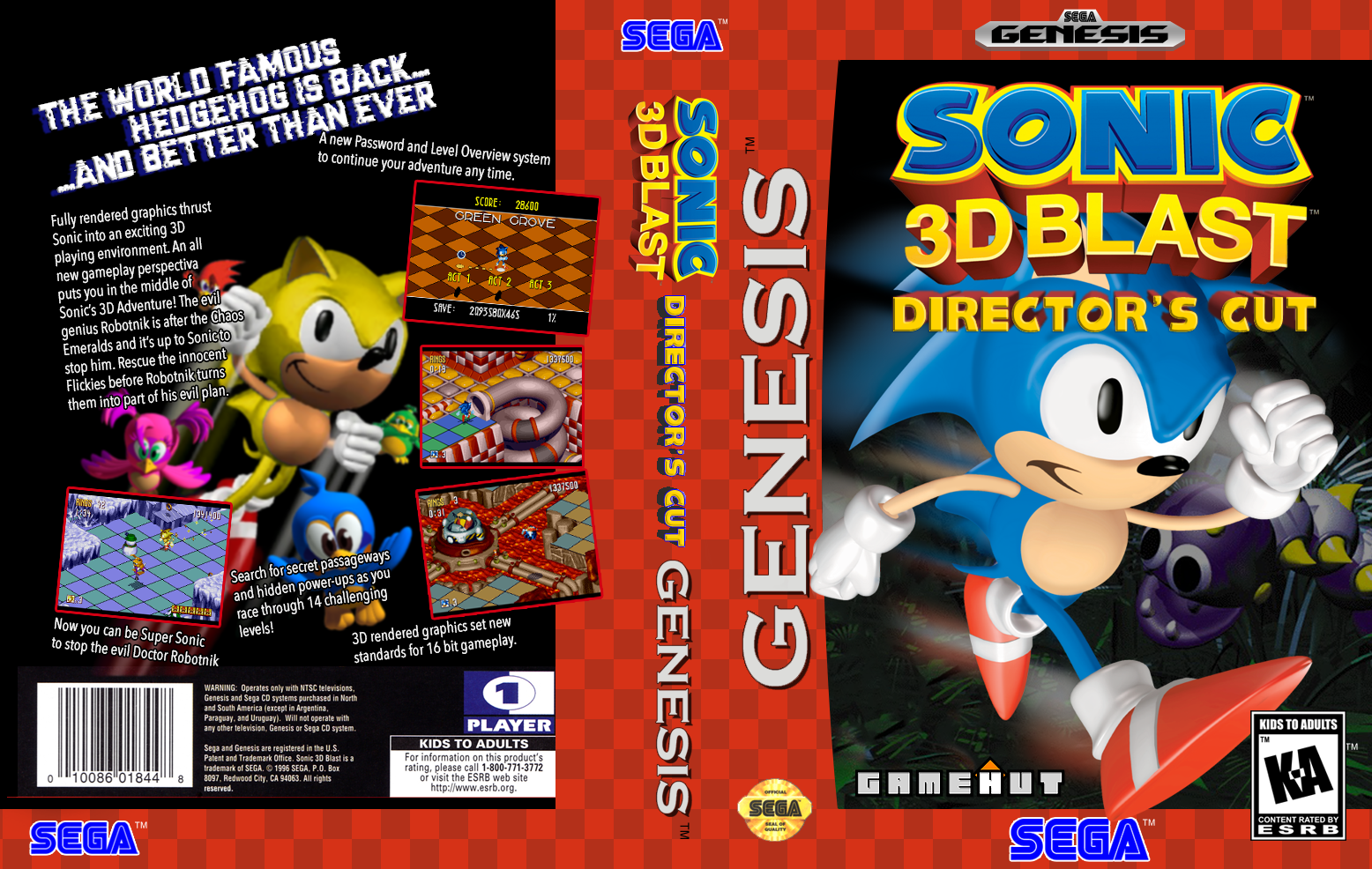Sonic 3D Blast Director's Cut US V1 box cover