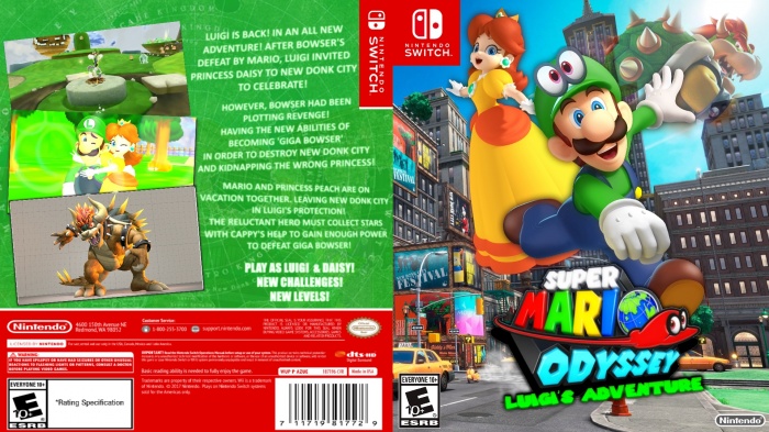 Super Mario Odyssey: Luigi's Adventure box art cover