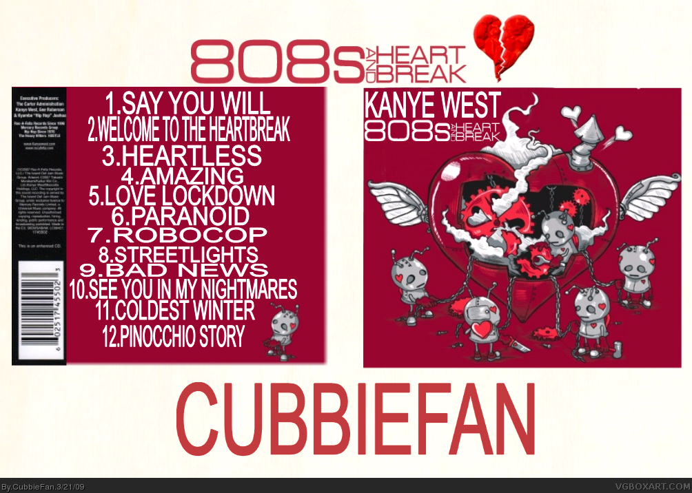 Kanye West: 808's and Heartbreak box cover