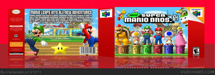 New Super Mario Bros 64 box art cover