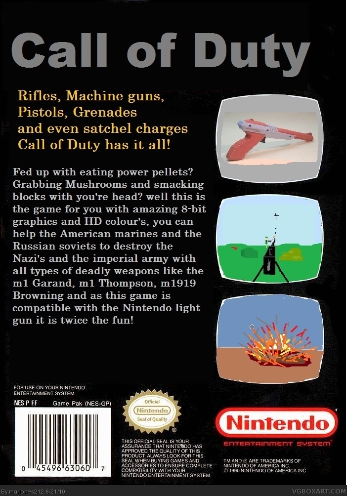 Call of Duty back box cover
