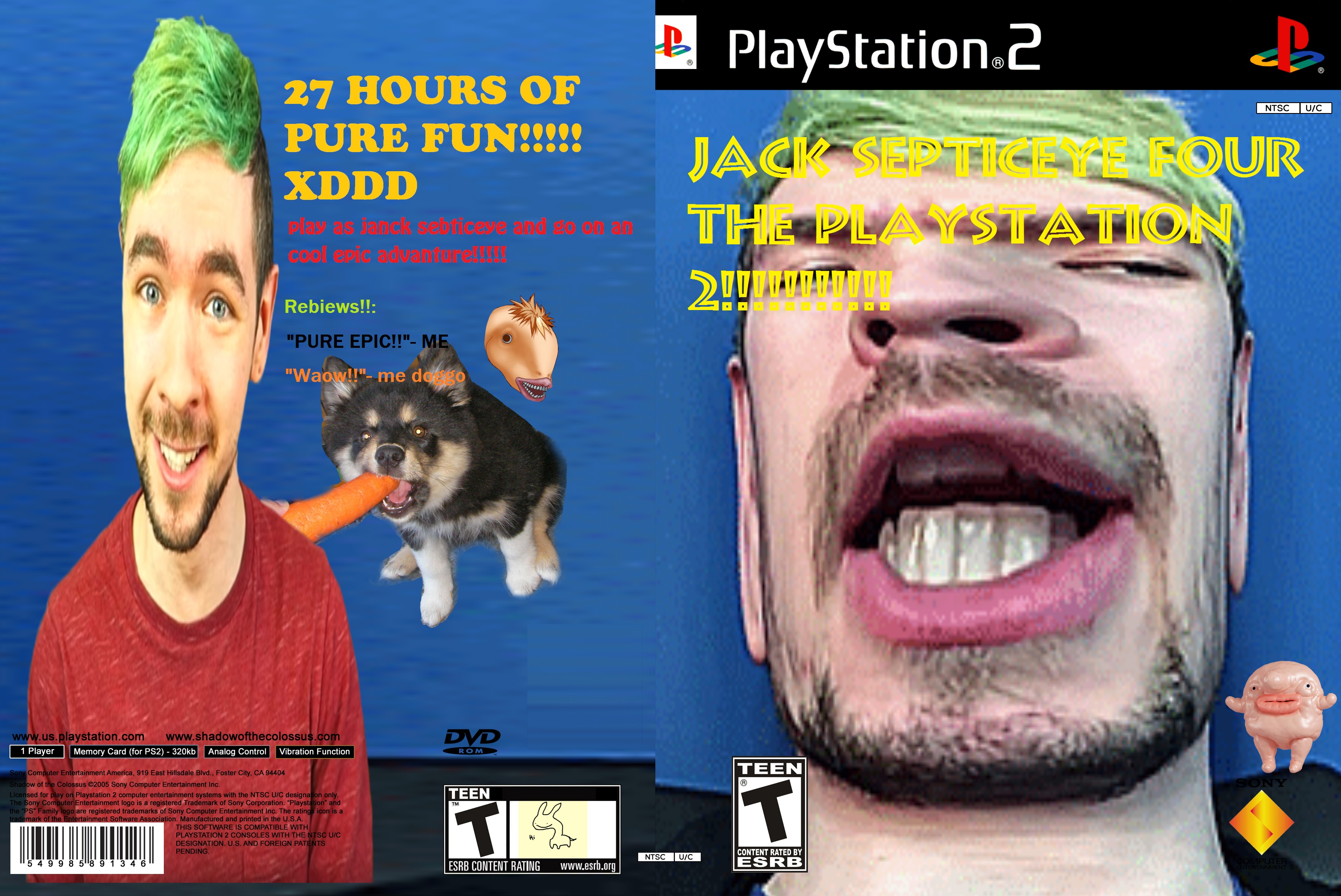 jack septiceye for the playstation 2 box cover