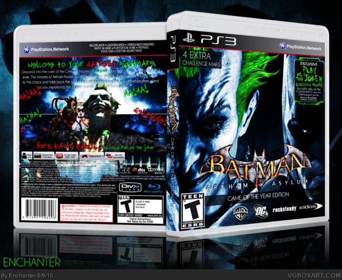 Batman: Arkham Asylum Game of The Year Edition box art cover