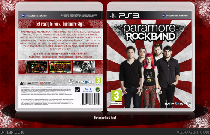 Paramore Rock Band box art cover