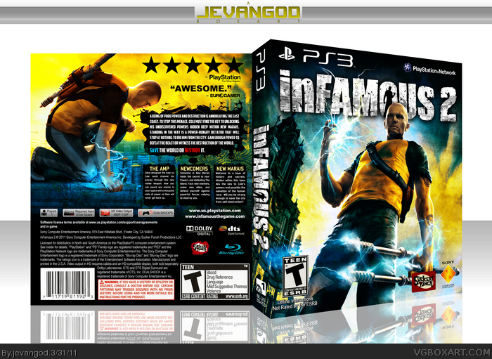 inFAMOUS 2 box art cover