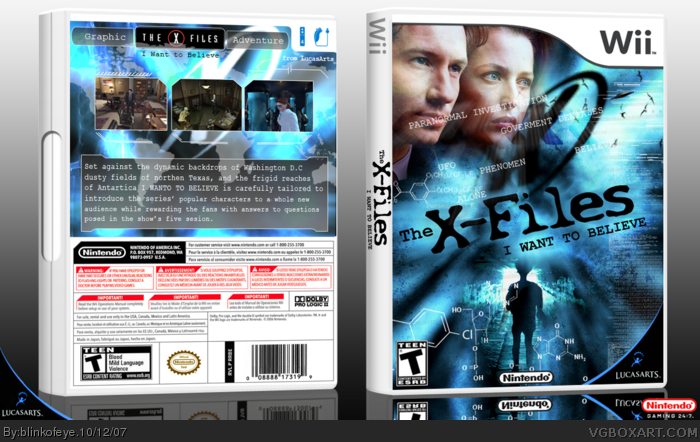 The X-Files: I Want to Believe box art cover