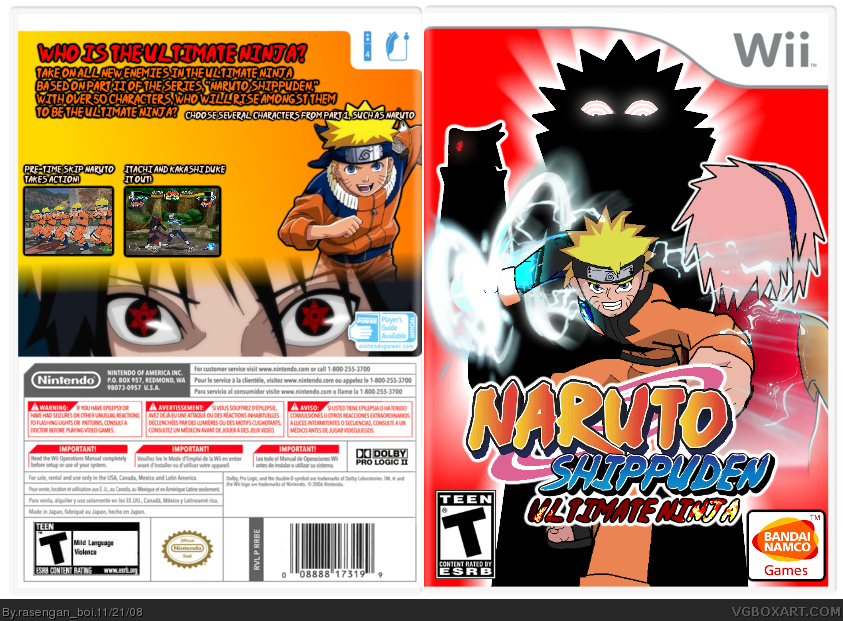 Naruto Shippuden: Ultimate Ninja Wii box cover