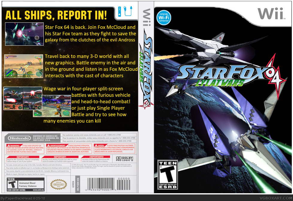 Star Fox 64 Wii box cover