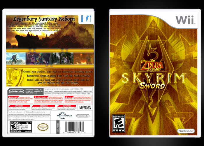 The Zelda Scrolls: Skyrim Sword box art cover