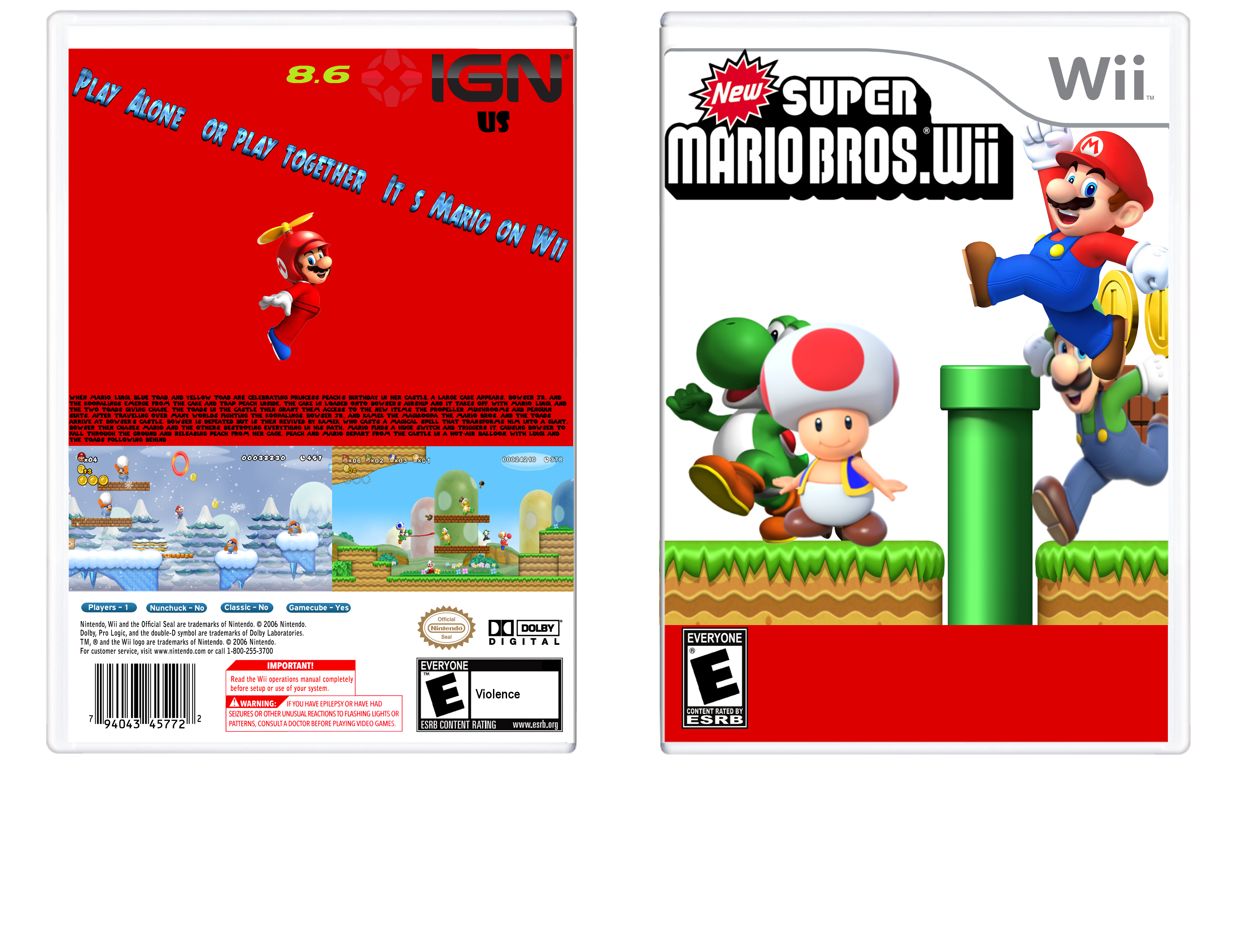 New Super Mario Bros Wii box cover