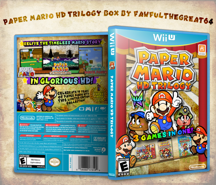 Paper Mario HD Trilogy box art cover